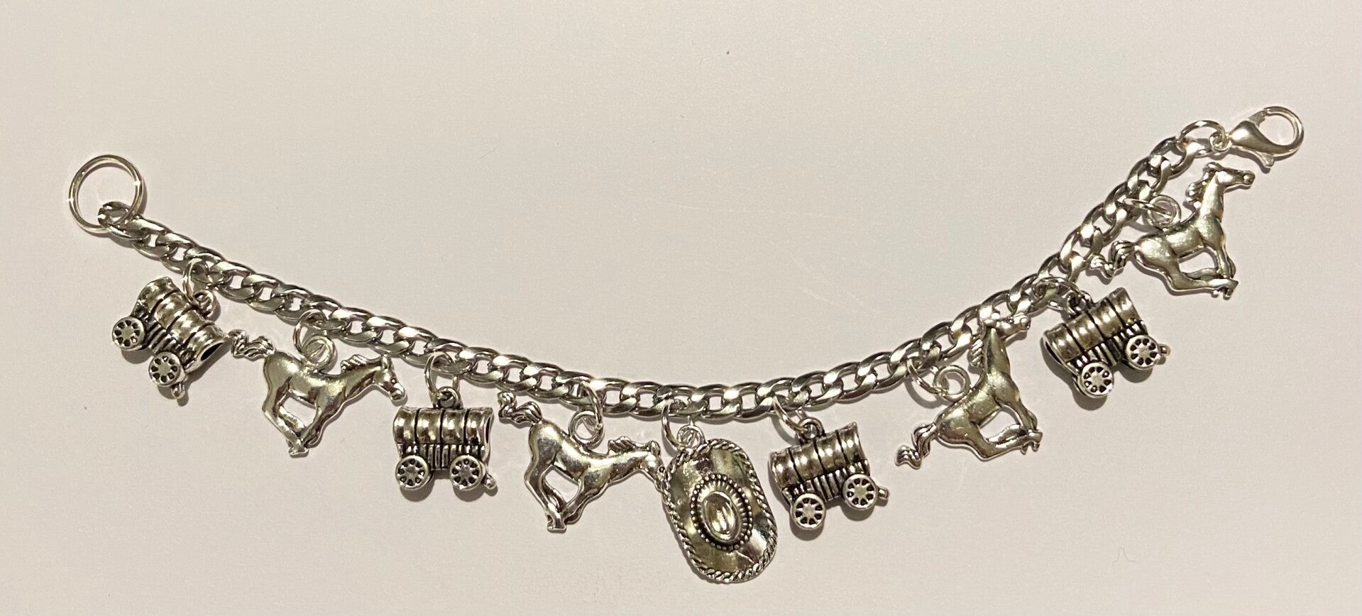 Wagon & Horses western Charm Bracelet