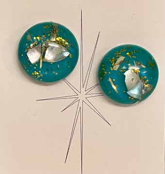 1950’s inspired confetti button stud Earrings