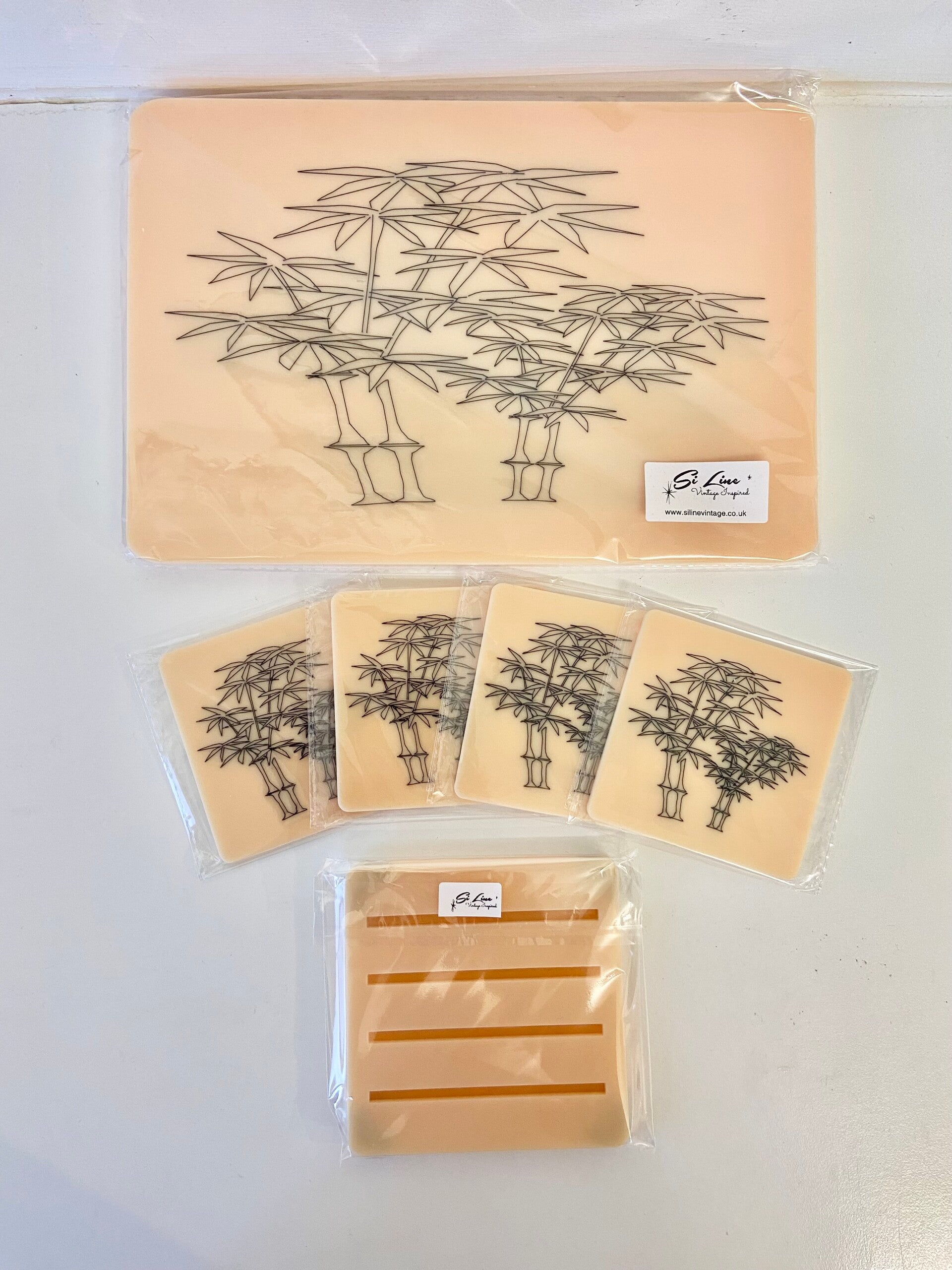 Bamboo Pattern Placemat,coaster & Holder