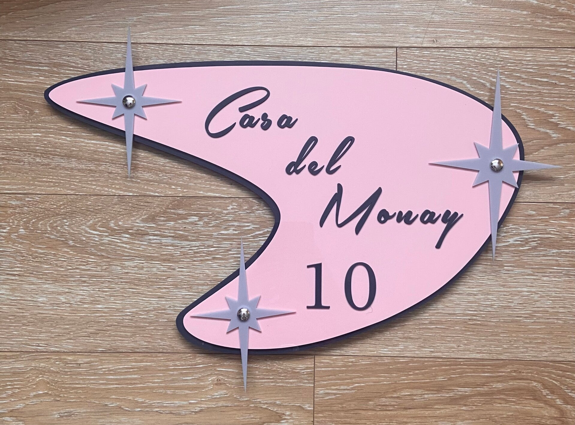 1950’s Boomerang Extra Large Door Name plaque