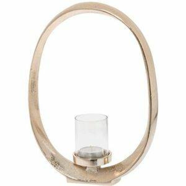 RIVERDALE t.l.-houder         goud + glas, 45cm