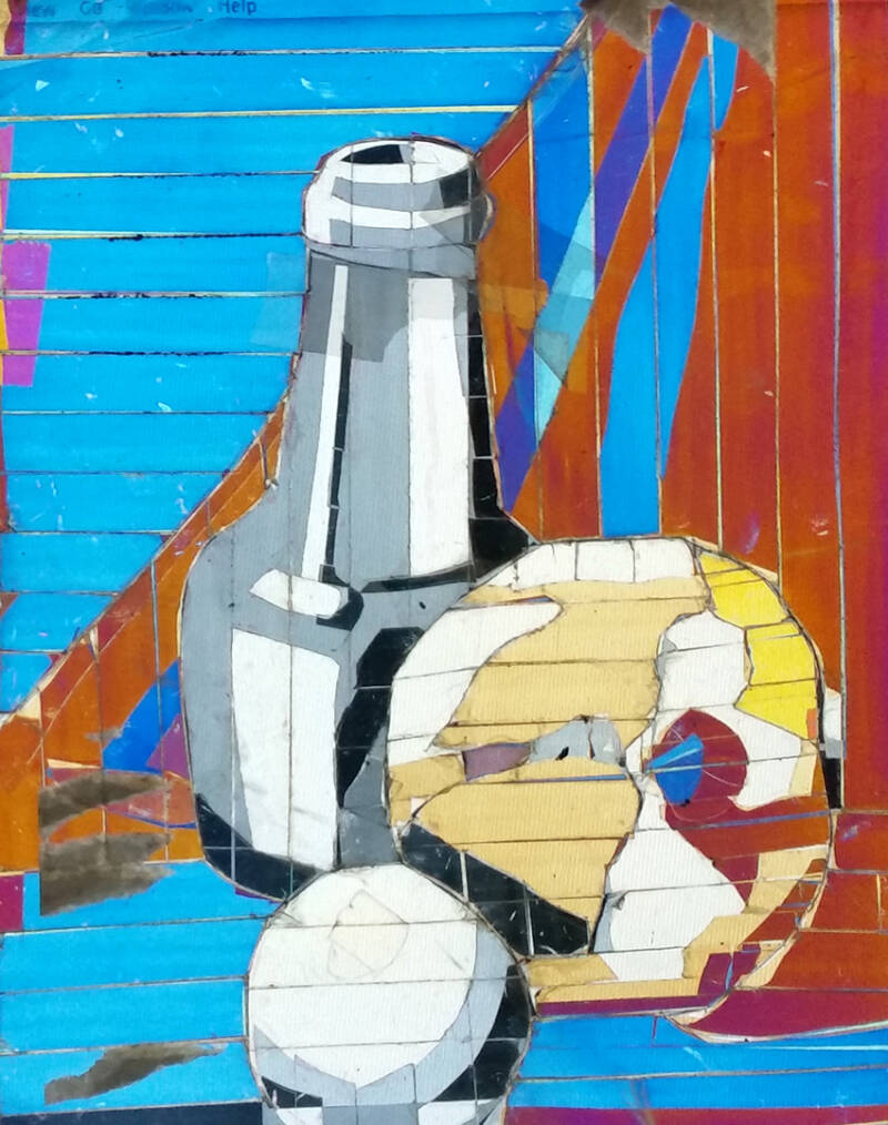 Kunstwerk "1984"  - Het begint 38 jaar geleden met mijn eerste stukje  tape art "Stilleven".