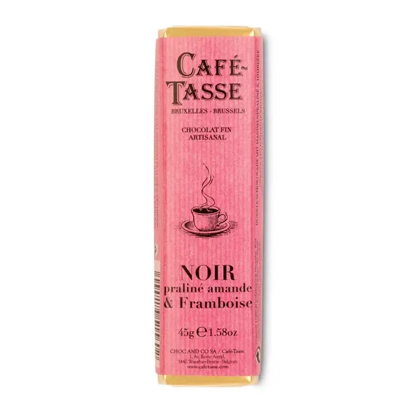 Chocolat Noir fourré Praliné amande-framboise - 45g