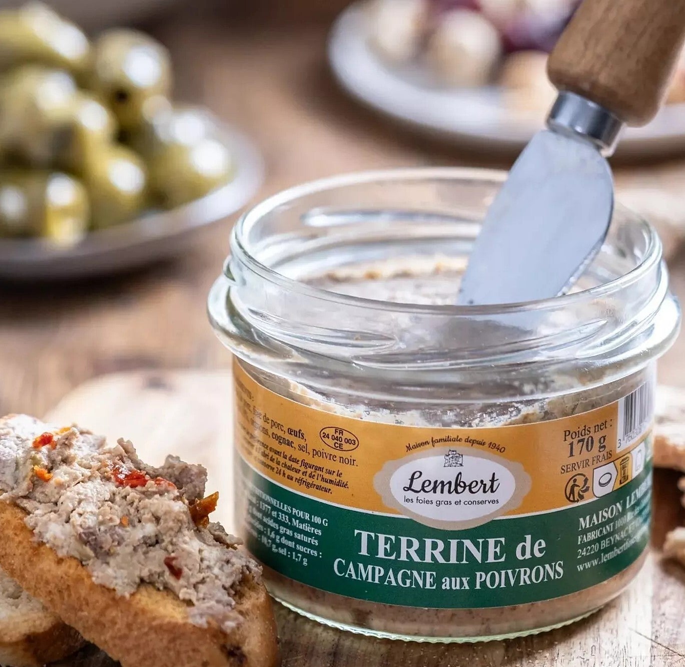 Terrine de campagne aux poivrons et Cognac - 170g
