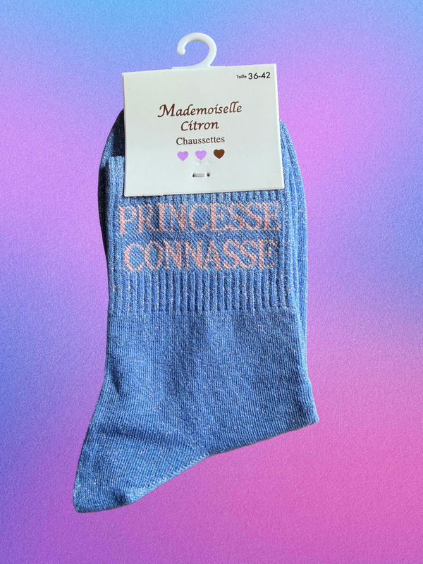Chaussettes à paillettes "PRINCESSE CONNASSE"