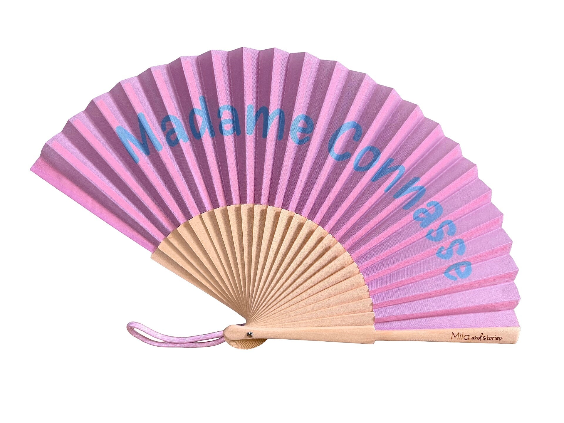 Eventail en bois "Madame Connasse"