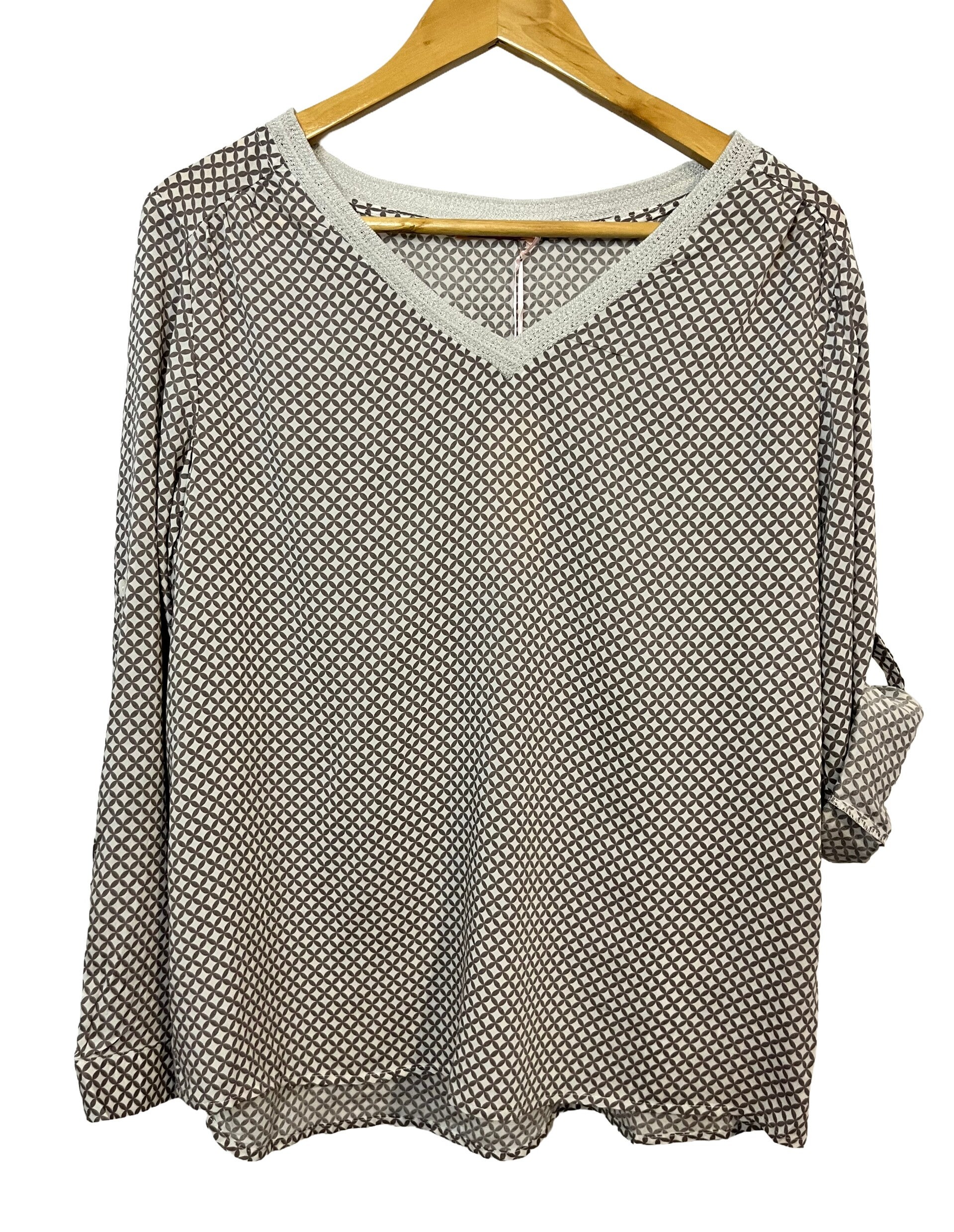 Blouse imprimée taupe
