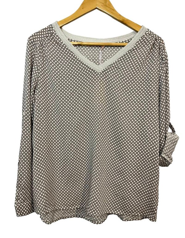 Blouse imprimée taupe