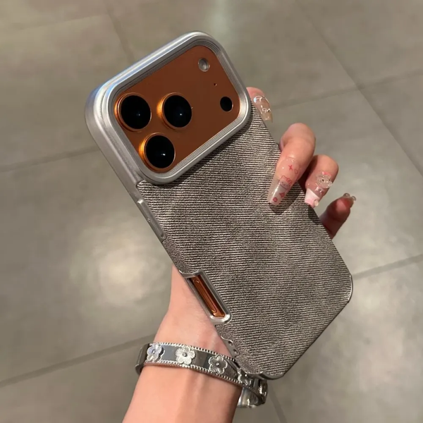 Multi colored denim texture suitable for iPhone anti drop hard phone case