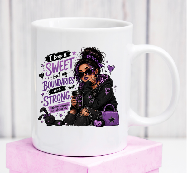 Premium-Tasse „My Boundaries Are Strong“ – Geschenk für selbstbewusste Frauen