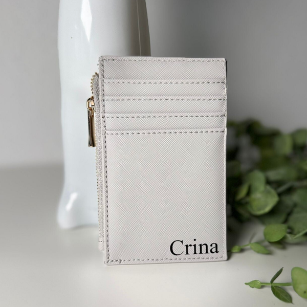 Personalisierter Kartenhalter mit Reißverschluss mit Name