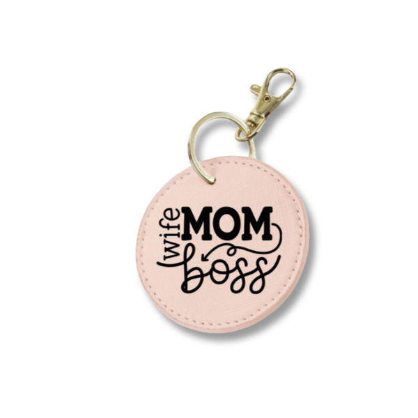 Personalisierter Runder Schlüsselanhänger - Mom/Wife/Boss