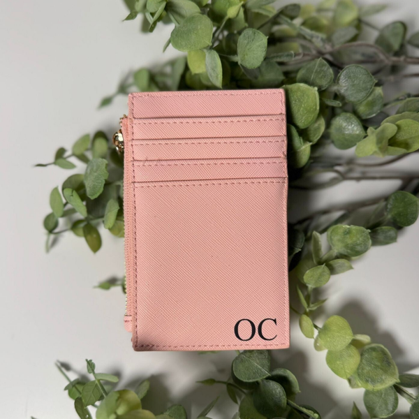 Personalisierter Kartenhalter mit Reißverschluss - Initials