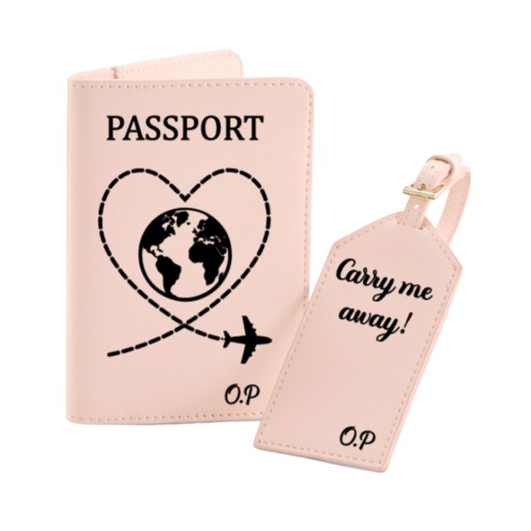 Reisepasshülle + Kofferanhänger 2tlg. - Reisen kleines Herz