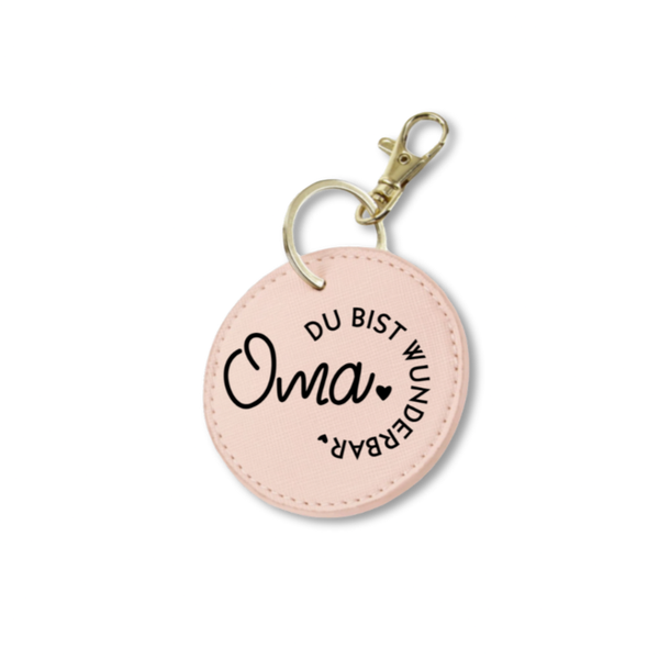 Personalisierter Runder Schlüsselanhänger - Du bist wunderbar, Oma