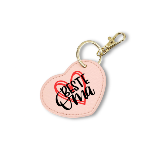 Personalisierter Herz Schlüsselanhänger - Beste Oma