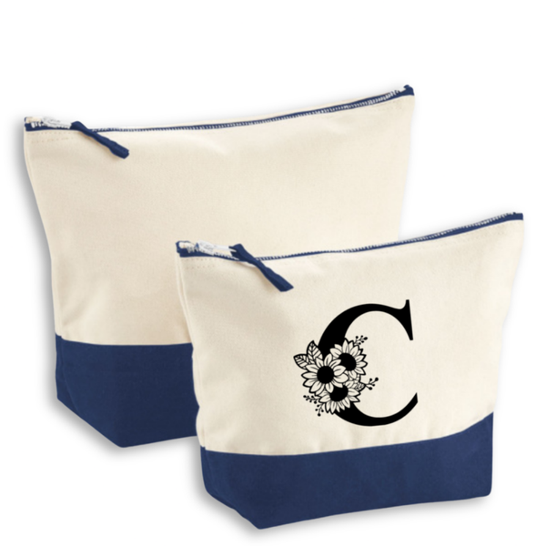 Personalisierte Canvas-Zubehörtasche -Monogram