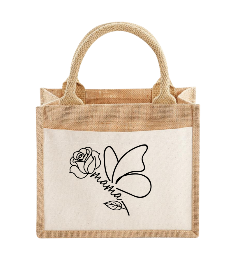 Geantă de Iută Personalizată – Ediția Mama 👩‍👧❤️