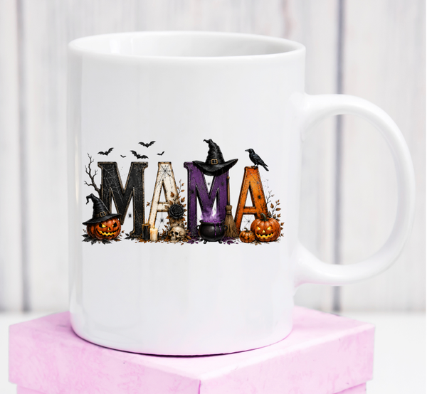 Cană premium „MAMA Halloween” – cadou spooky de Halloween pentru mame