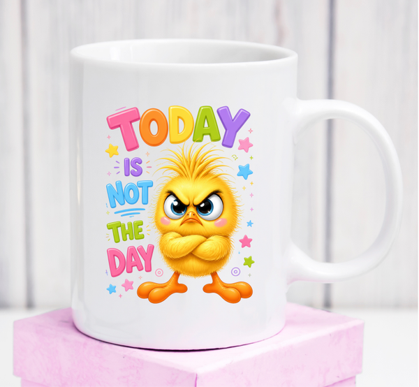 Premium-Tasse „Today Is Not the Day“ – lustiges Geschenk für Morgenmuffel