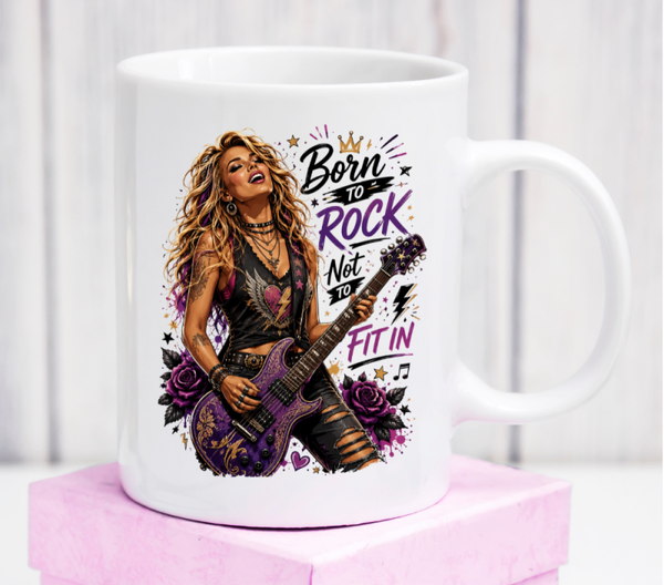 Personalisierte „Born to Rock“ Tasse – Dein Name, Dein Style!