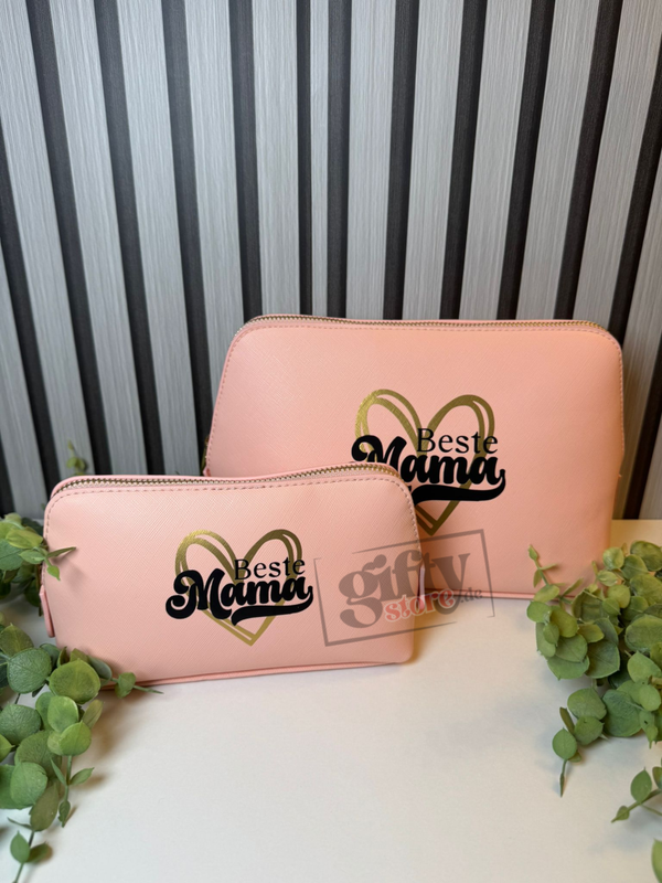 Kosmetiktaschen Duo (L + M) – „Beste Mama”