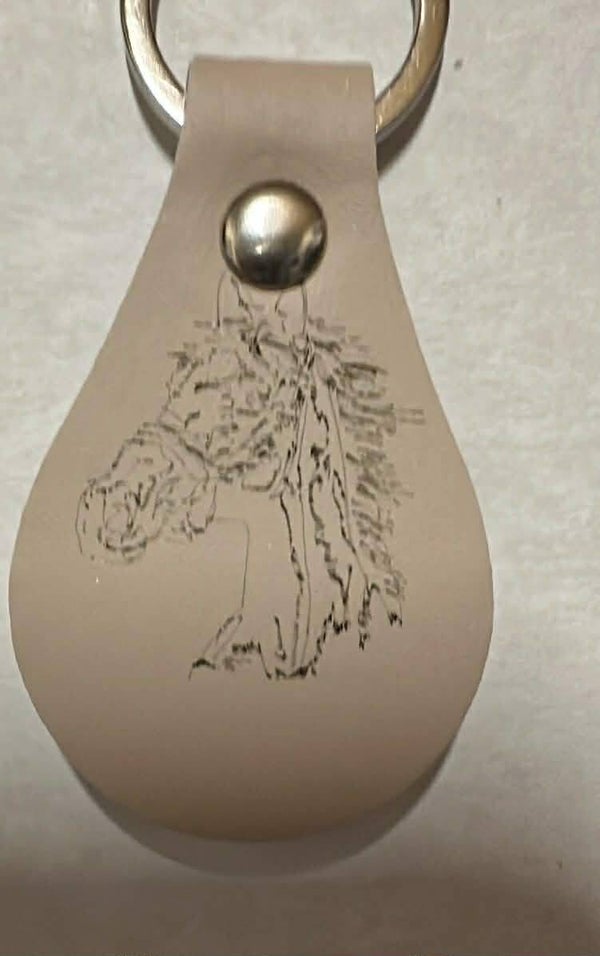 Leather horse keychain