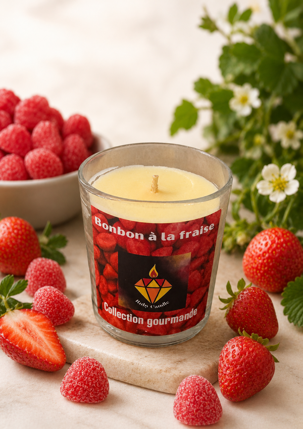 Bougie gourmande fraises