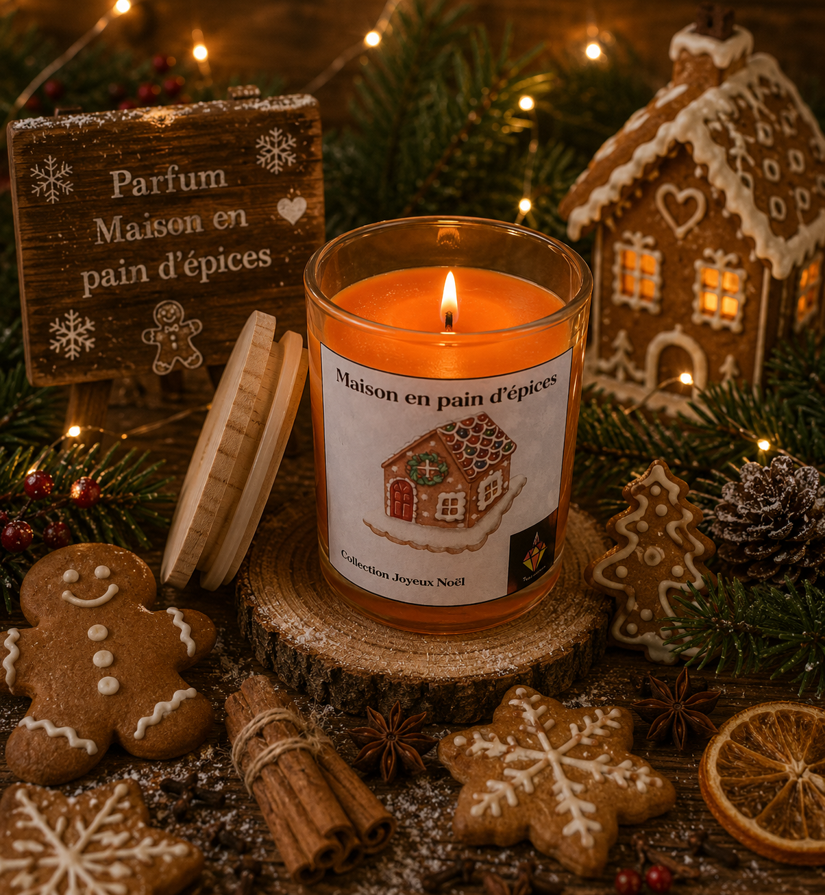 Maison en pain d’épices Joyeux Noël
