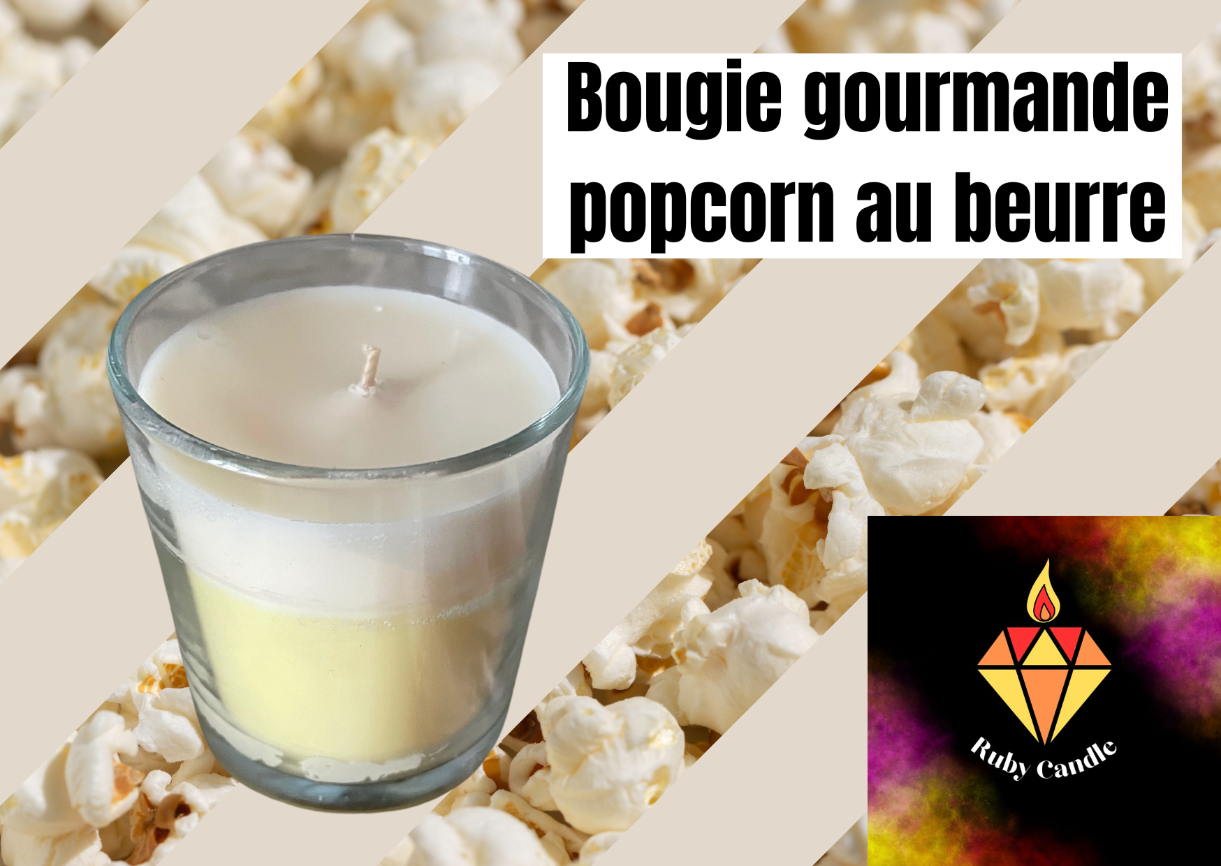 Bougie gourmande popcorn