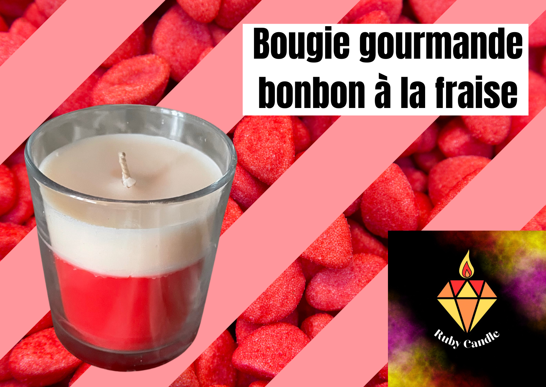 Bougie gourmande fraises