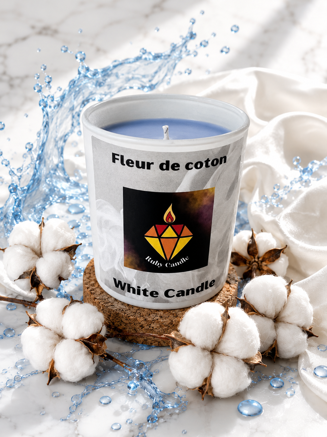 White candle fleur de coton