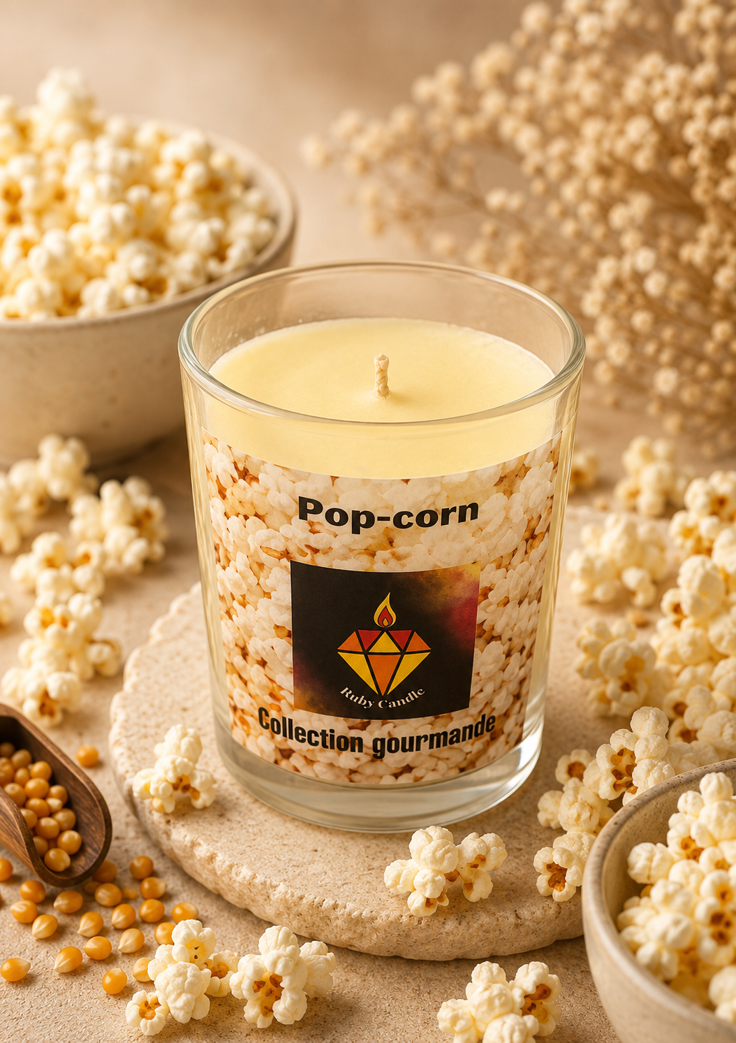 Bougie gourmande popcorn