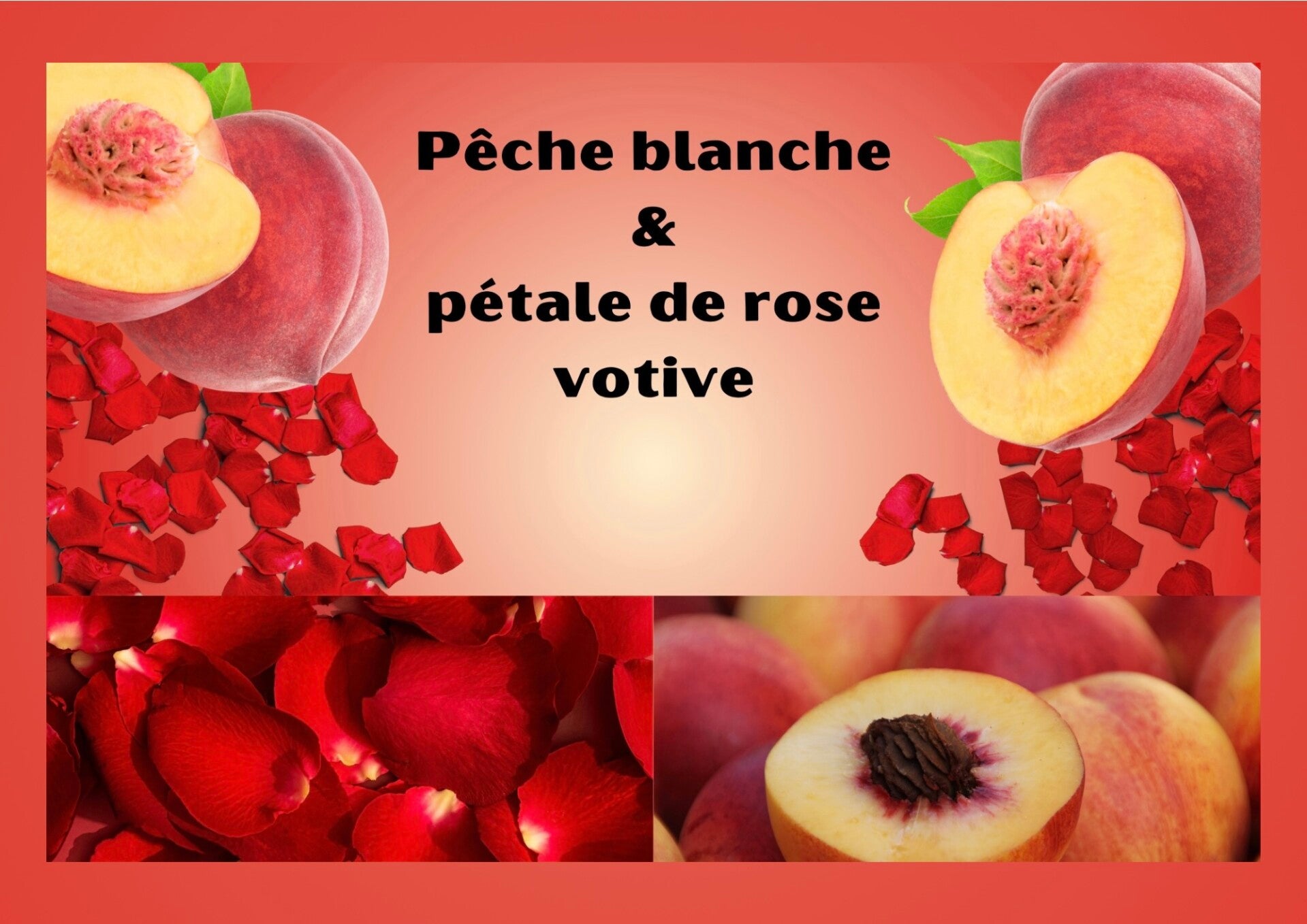 Coffrets votive pêche blanche pétales de rose