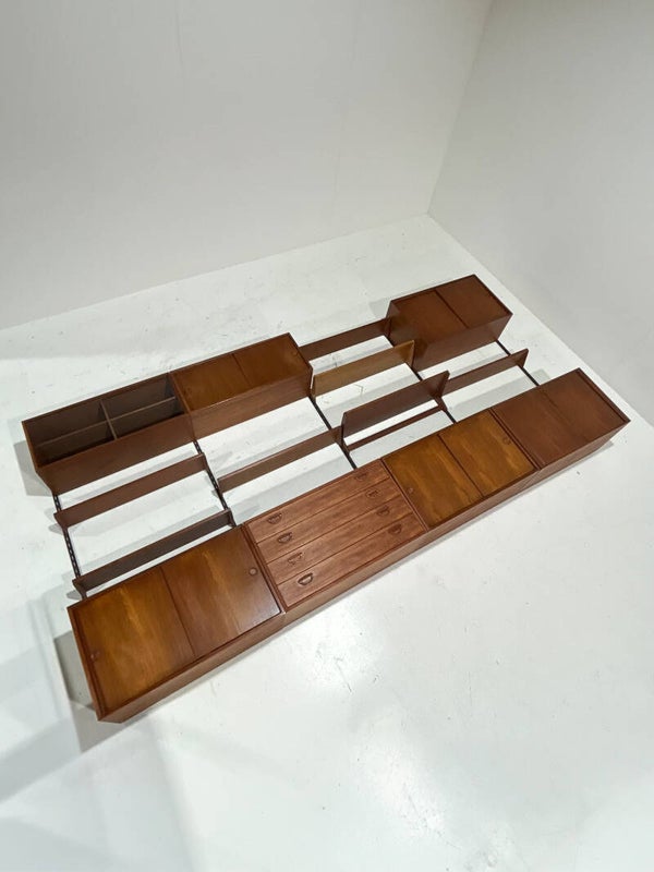 Modulair wandsysteem Kai Kristiansen teak Deens 1960s