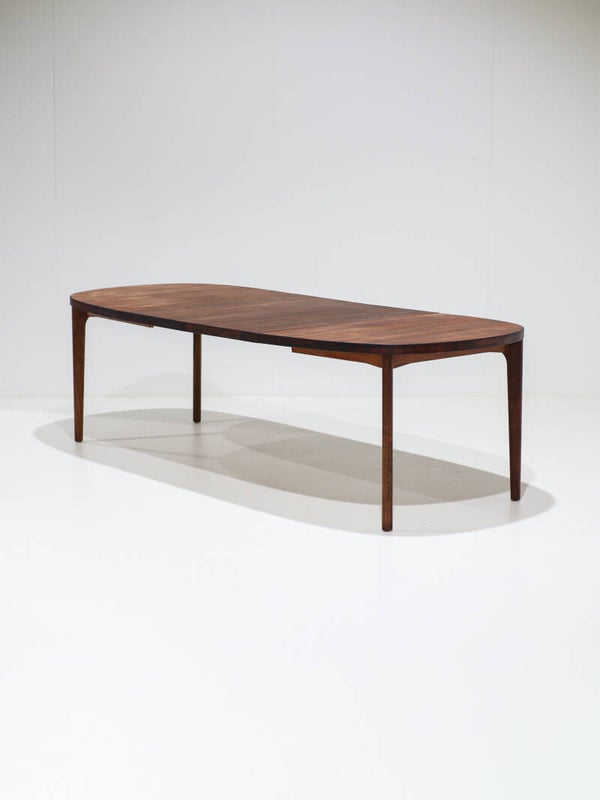 Ovale eettafel uitschuifbaar palissander Vejle Deens 1960s