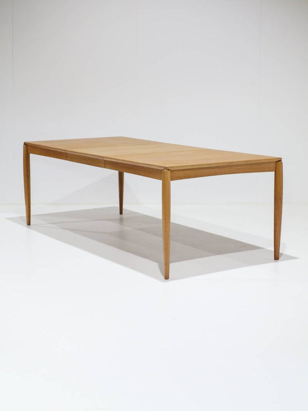 Uitschuifbare eettafel H.W. Klein Bramin eiken vintage