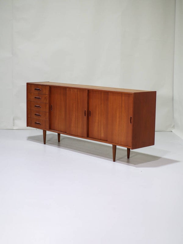 Lowboard lang dressoir Deens vintage teak