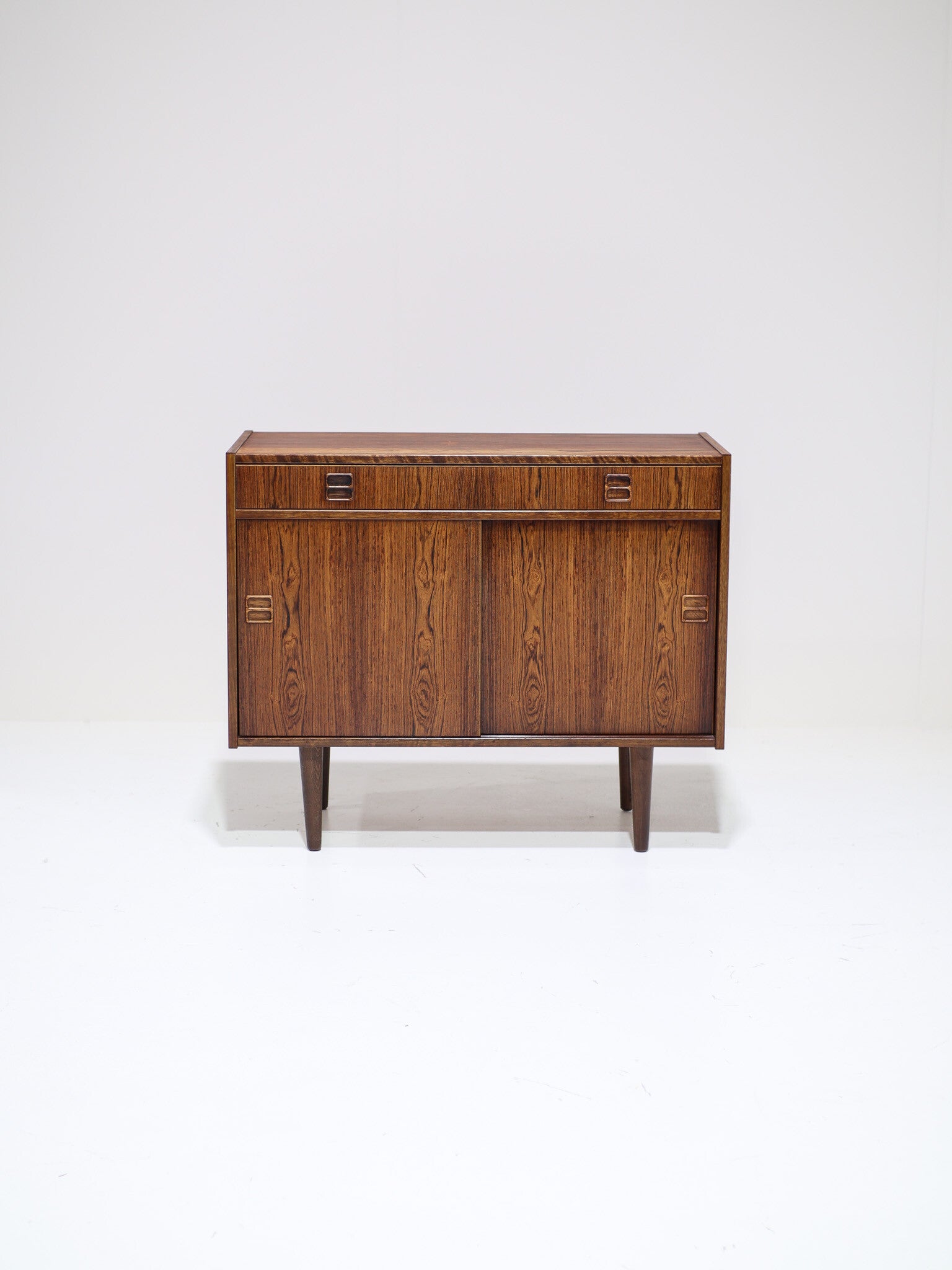 Kast met schuifdeuren en lade palissander Deens vintage