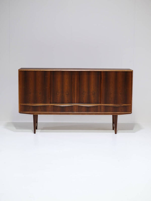 E.W. Bach highboard met bar palissander Deens vintage 1960s