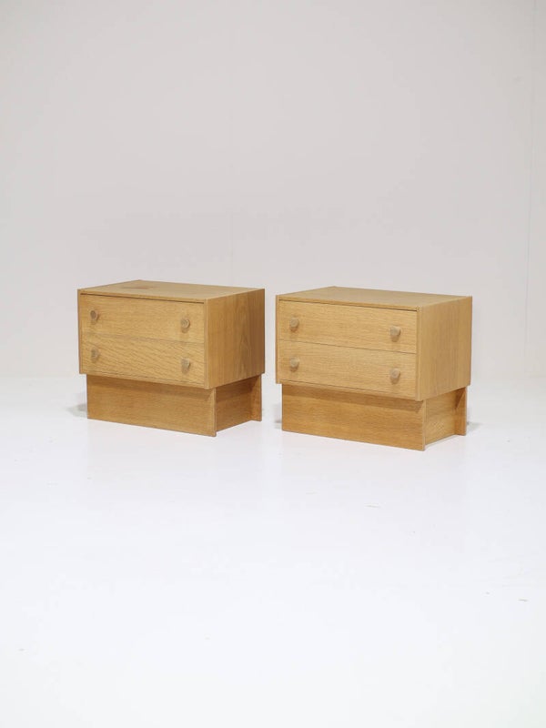 Set nachtkastjes eiken Deens vintage 1960s