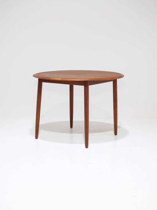 Ronde eettafel teak Deens vintage 1960s
