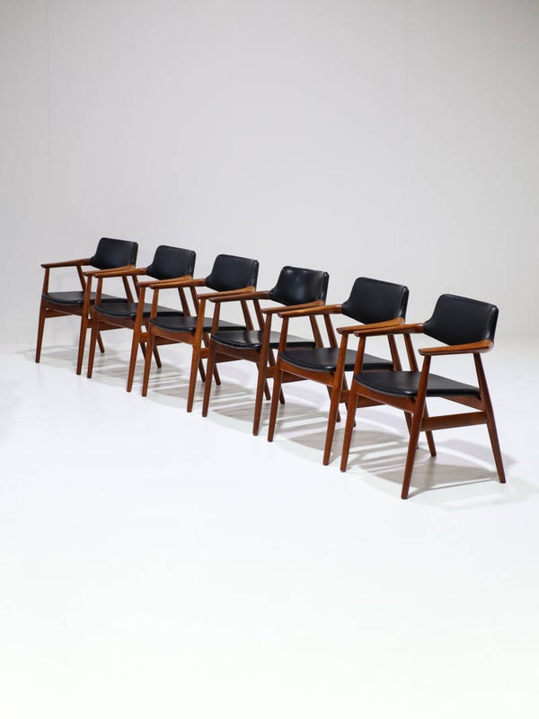 6x Eetkamerstoelen GM11 Svend Aage Eriksen Glostrup teak