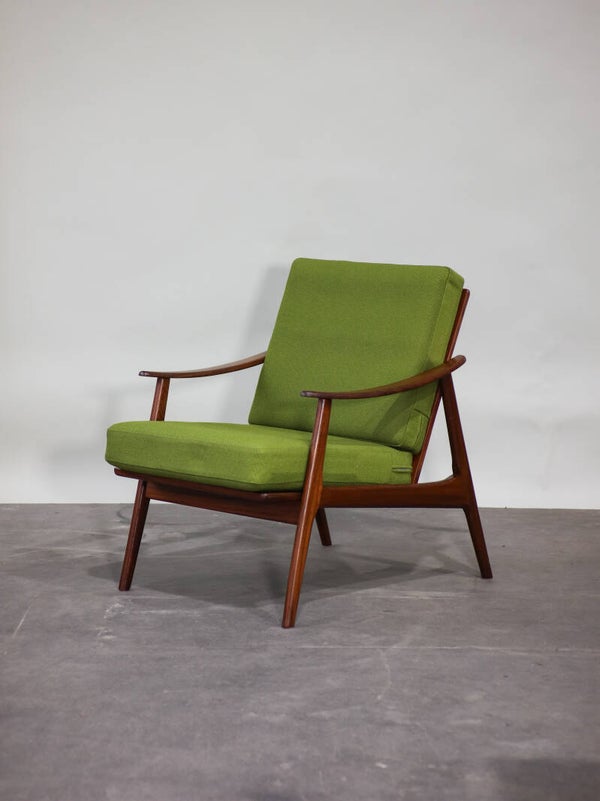 Fauteuil Deens teakhout groen