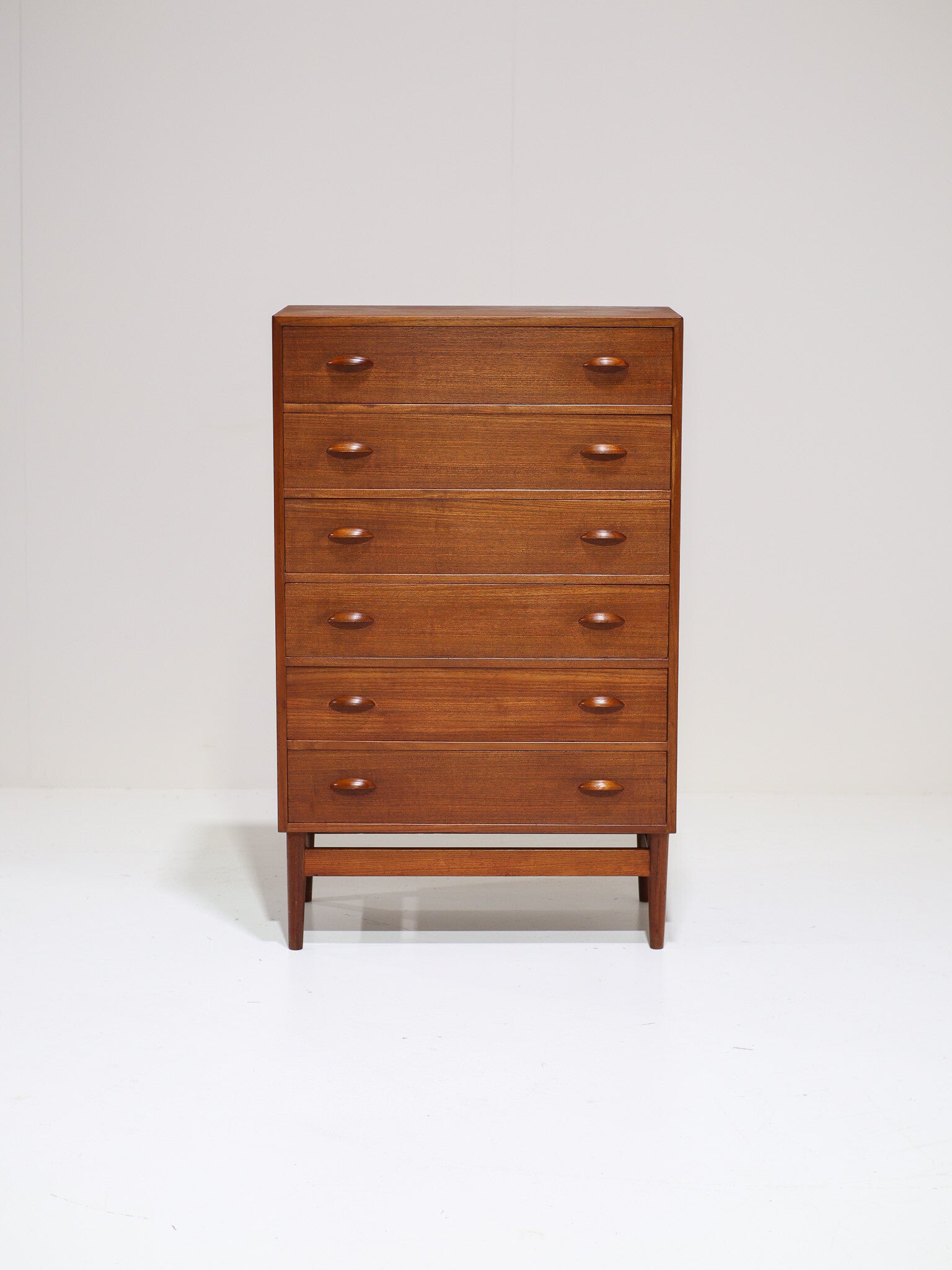 Hoge ladekast teak Deens vintage jaren '60