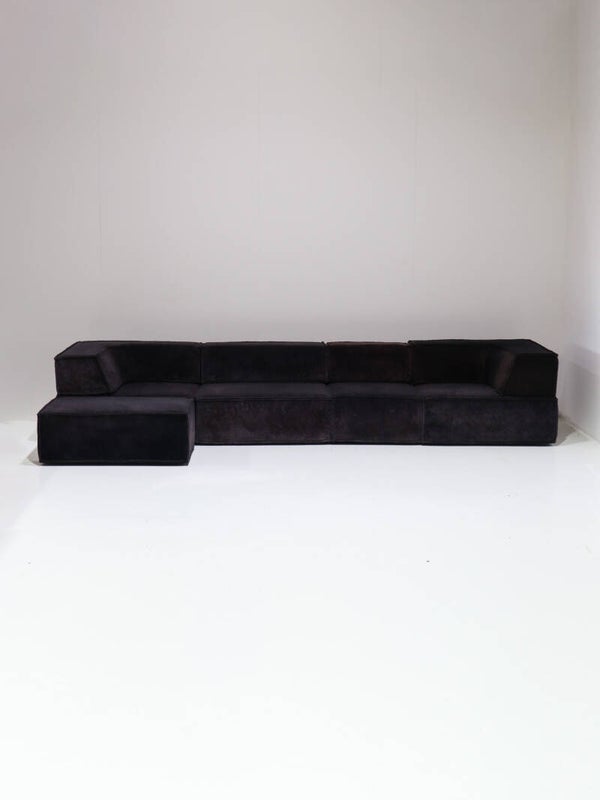 COR Trio modulaire sofa landscape bank paars bruin 1970s