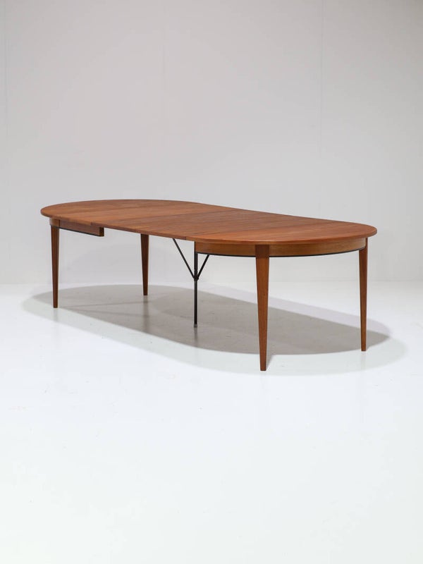 Uitschuifbare eettafel Omann Jun 55 teak vintage Deens