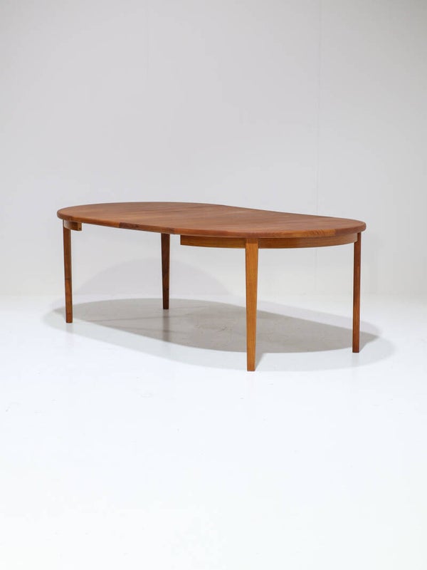 Uitschuifbare ronde eettafel Skovby Møbelfabrik teak Deens vintage
