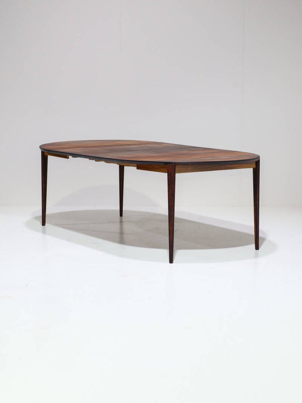 Henry Rosengren Hansen ronde eettafel uitschuifbaar palissander