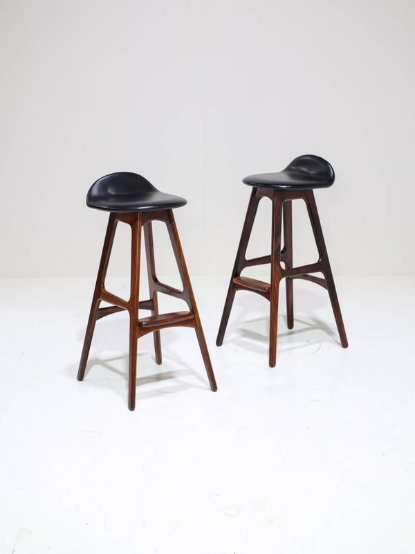 2x OD61 Barstoelen Erik Buch palissander Deens 1960s